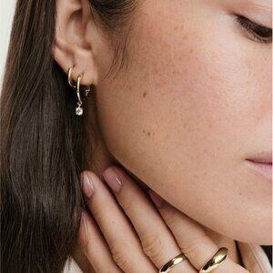 NWT MEJURI Round Lab Grown Sapphire Hoops